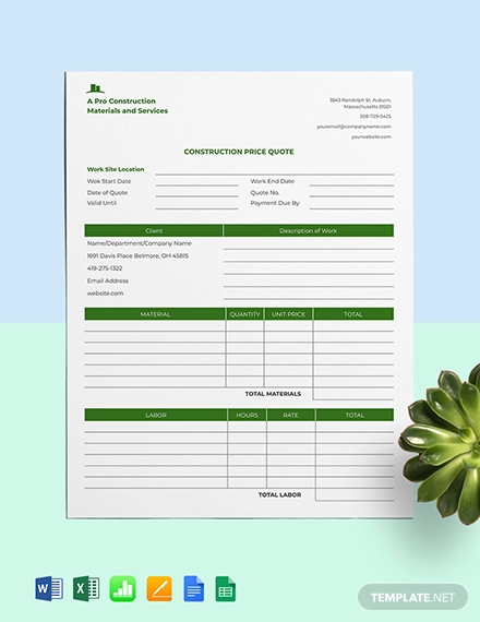 16 FREE Construction Quote Templates Word Pages Google Docs 16 FREE Construction Quote Templates Word Pages Google Docs
