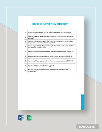 free covid 19 inspection checklist template