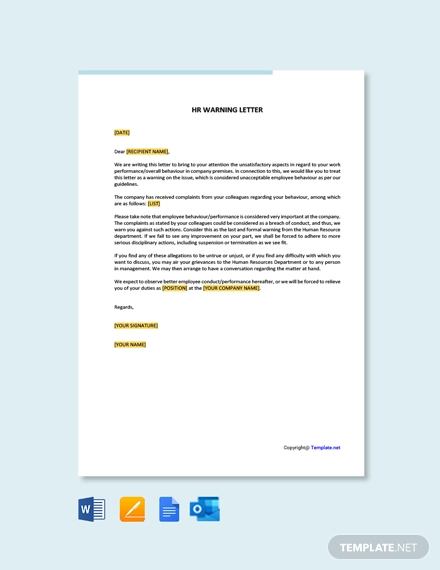 17+ Hr Warning Letter Templates - Free Samples, Examples Formats Download