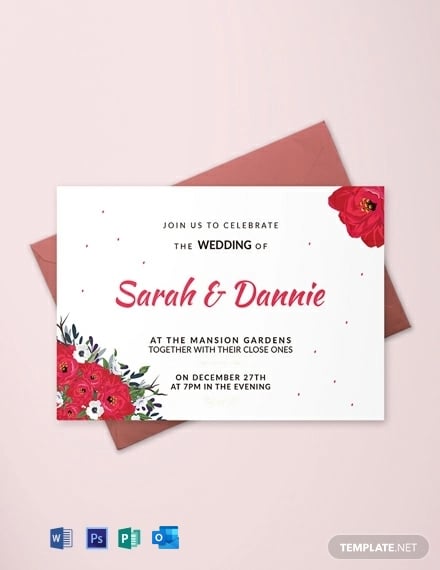 free sample wedding invitation card template