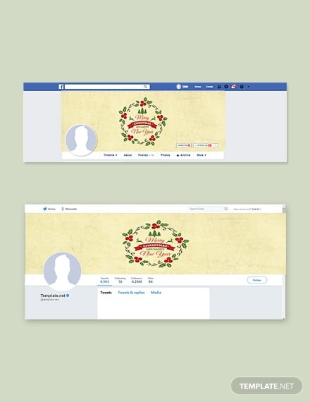 free simple christmas facebook and twitter cover page