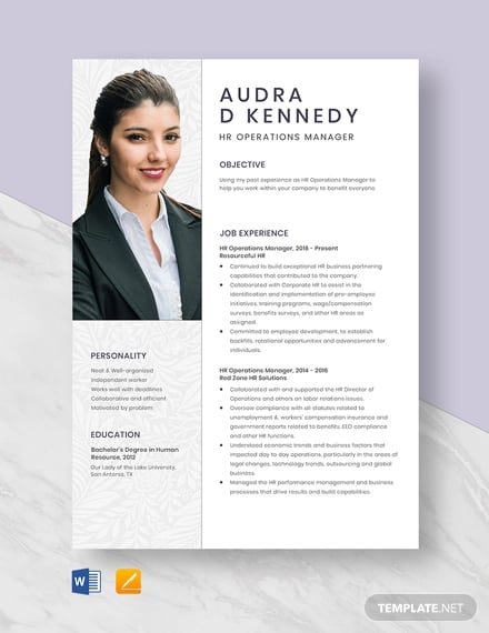 hr operations manager resume template