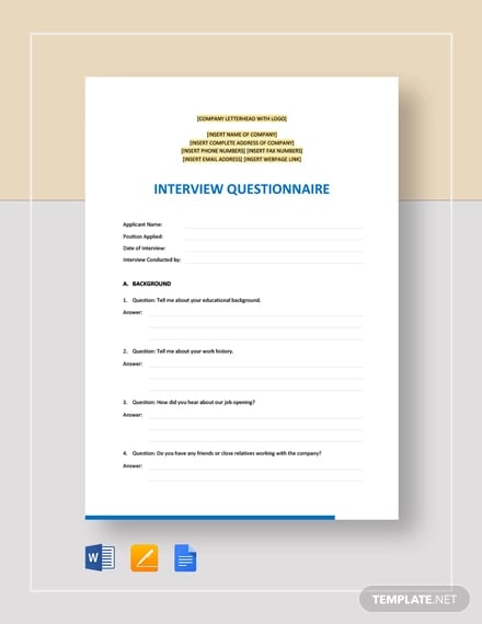 interview-questionnaire-template