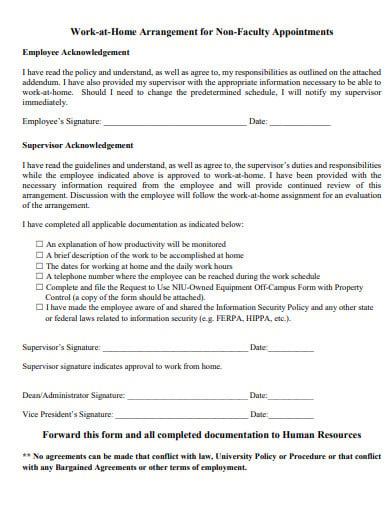 FREE 11  Work From Home Agreement Templates in PDF MS Word Google Docs
