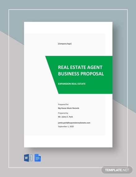 real estate agent business proposal template
