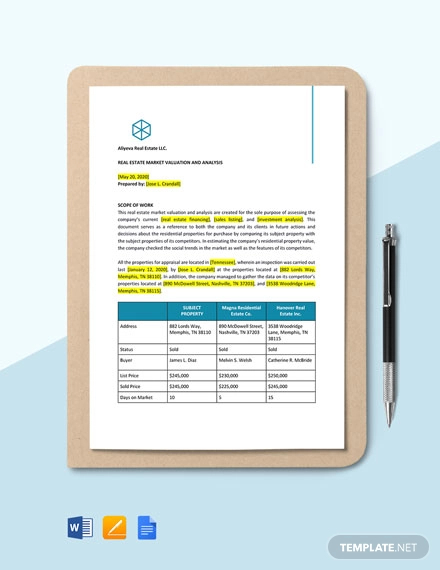 15+ FREE Real Estate Market Analysis Templates - PDF, Word