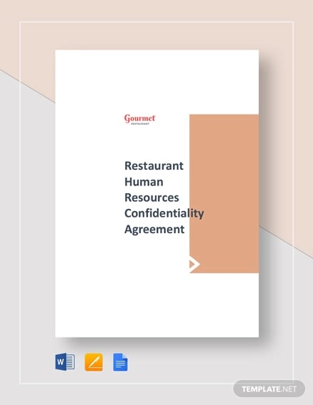 restaurant human resources confidentiality agreement template