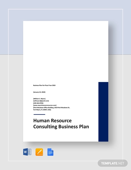 human resources business plan template