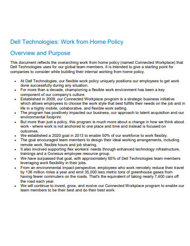 FREE 11 Work From Home Policy Templates In PDF MS Word Google Docs
