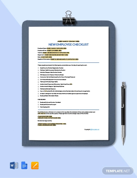 33+ HR Checklist Templates - Free Sample Example Format