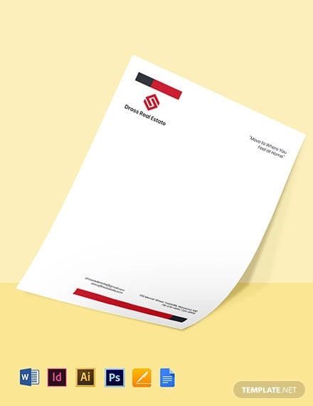 commercial real estate letterhead template