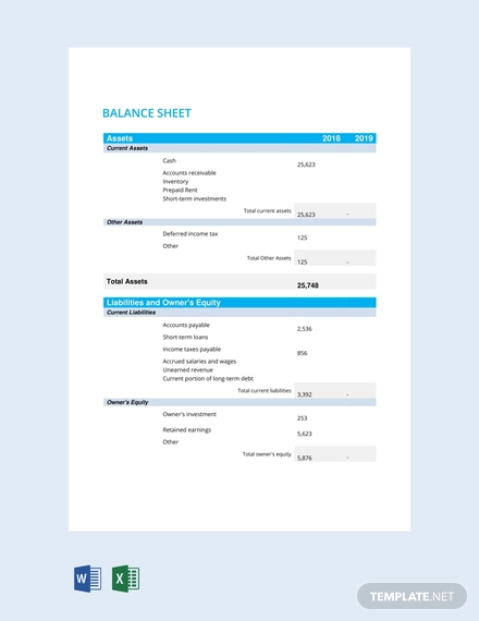 8 Real Estate Balance Sheet Templates In Pdf Excel Free And Premium Templates 2803