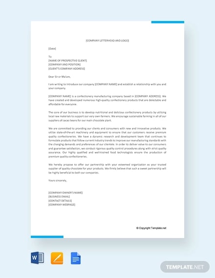 free business introduction letter