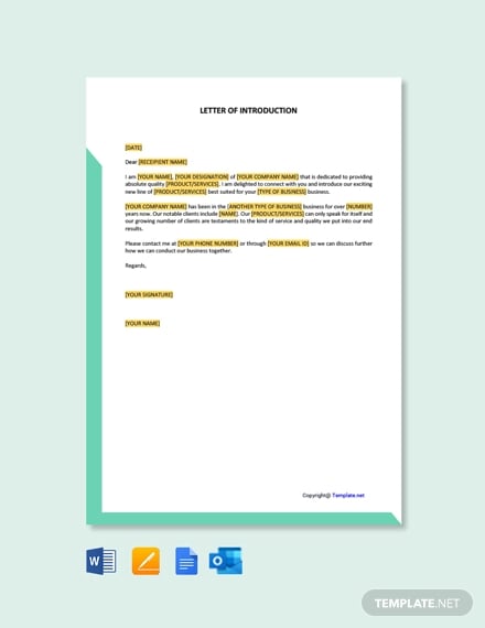 free letter of introduction template