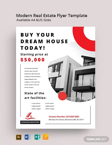 free modern real estate business flyer template