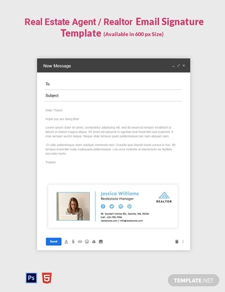 free real estate agent realtor email signature template