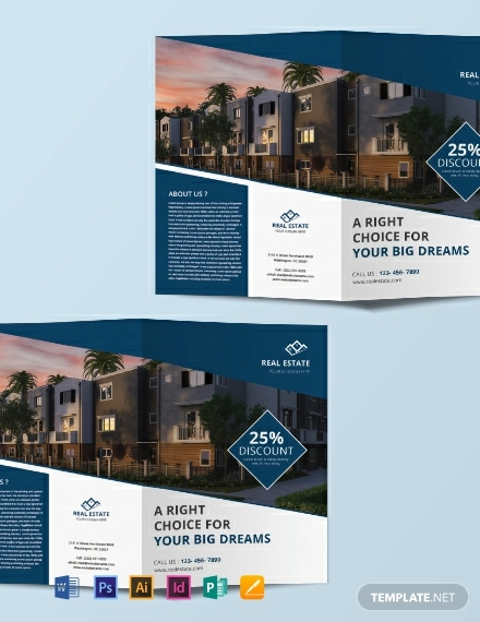free real estate bi fold brochure template