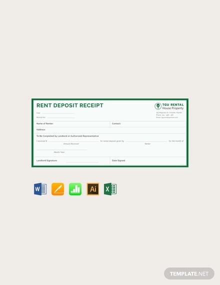 free rent deposit receipt template