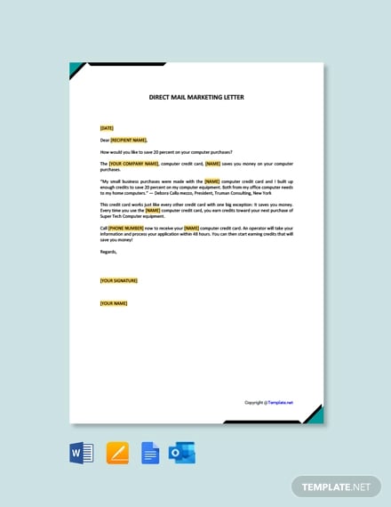 free sample direct mail marketing letter