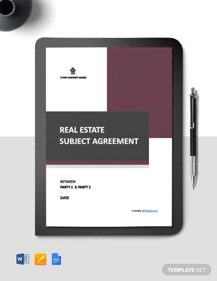 free sample real estate agreement template