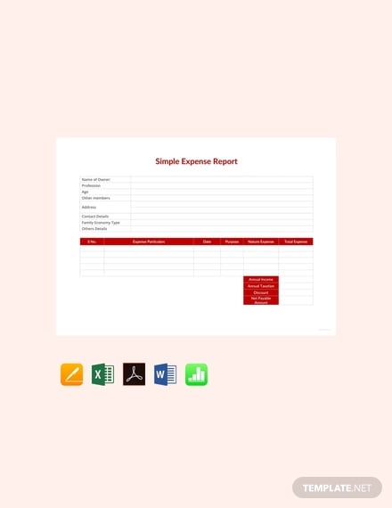 free simple expense report template