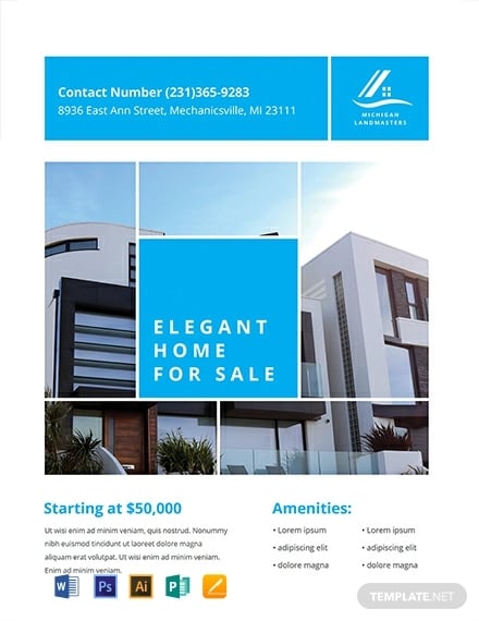 free simple real estate flyer template