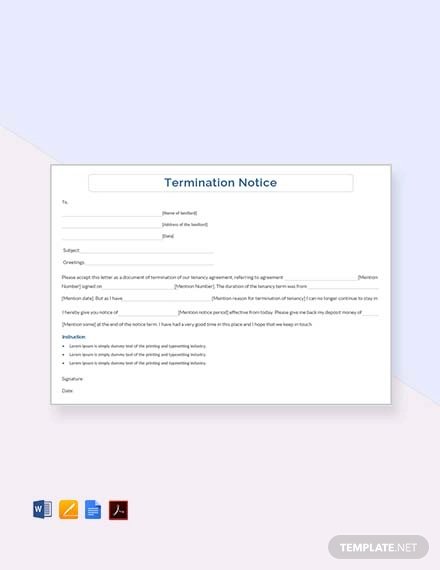 free termination notice template