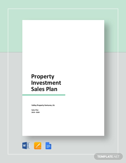 property investment sales plan template
