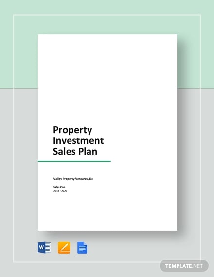 property investment sales plan template1