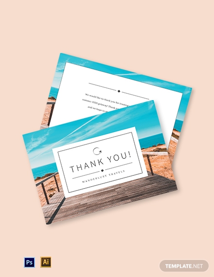 travel thank you card template