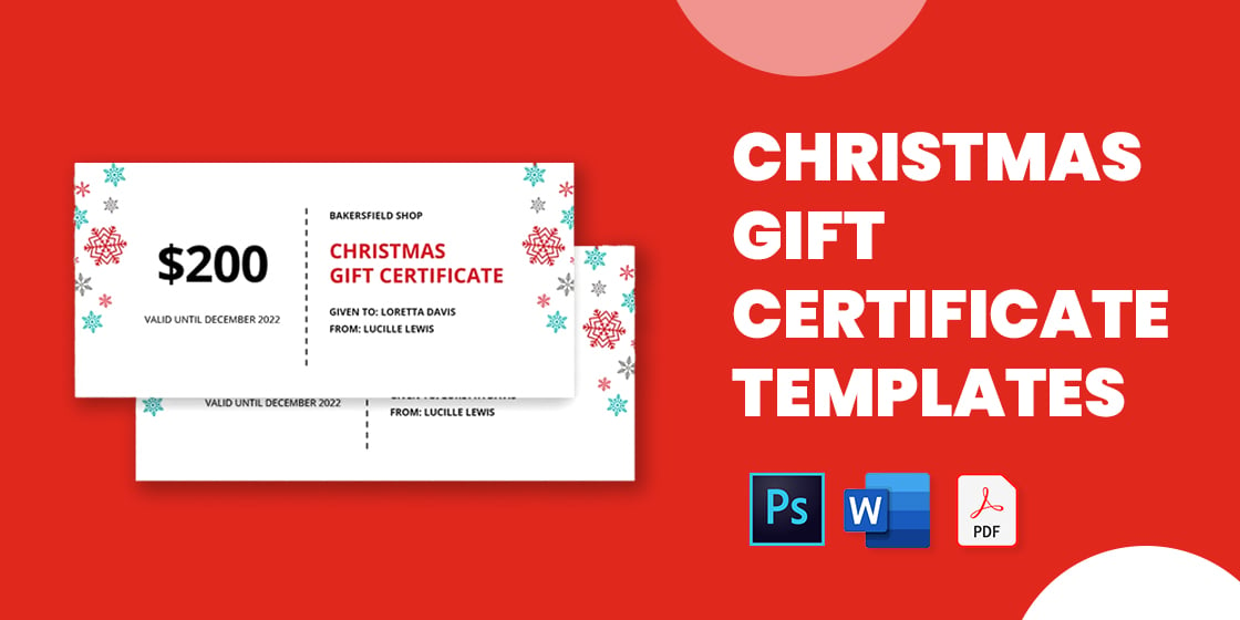 christmas gift certificate templates – word pdf psd