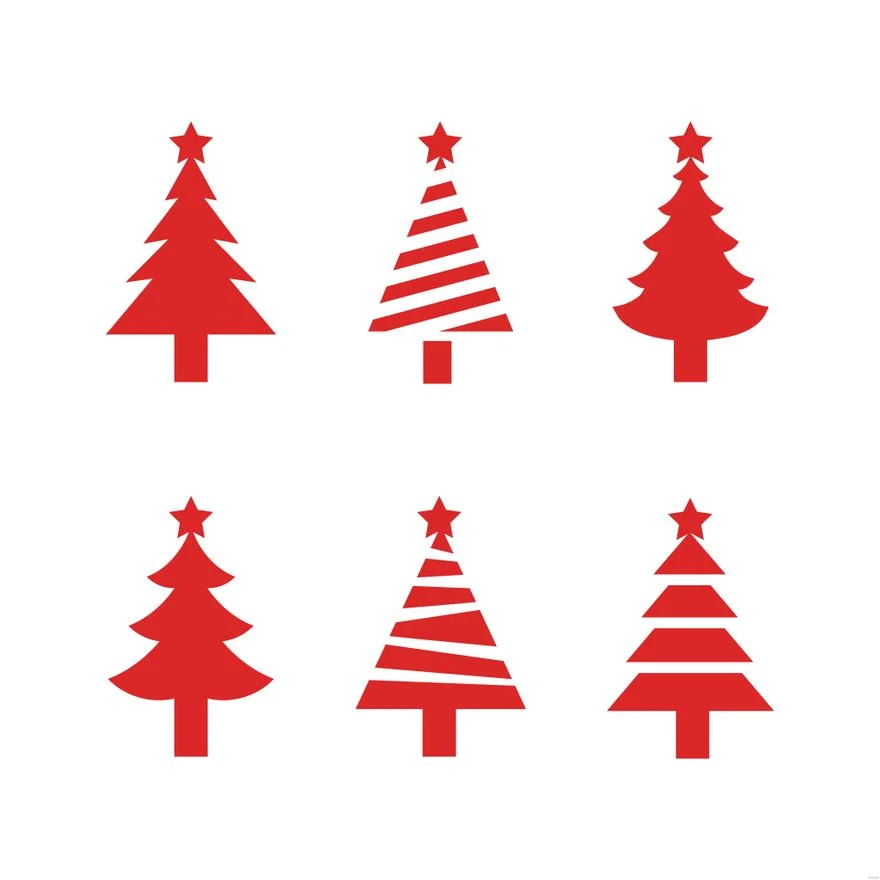 red christmas tree illustration