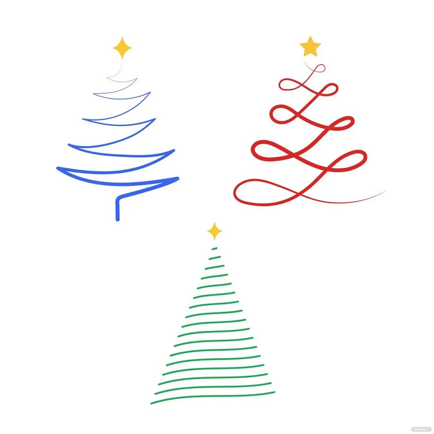 swirl christmas tree vector