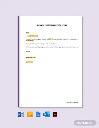 business proposal rejection letter