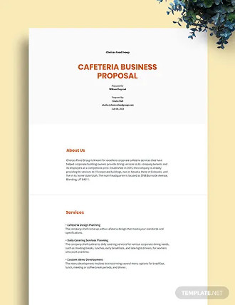 cafeteria business proposal template