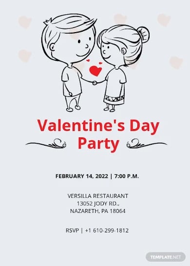 cartoon valentine invitation card