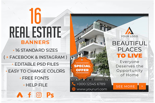 free real estate banner template