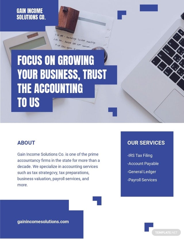 accountancy firm pamphlet template