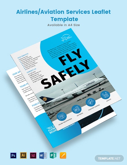 airlines aviation services leaflet template1x