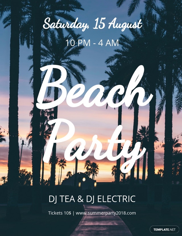 beach party flyer template