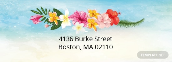 beach wedding address labels card template