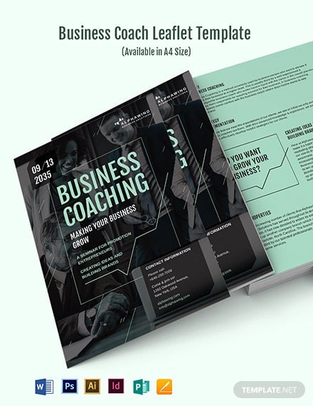 business coach leaflet template