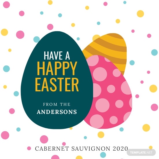 easter wine label template