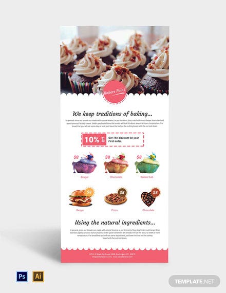 free bakery rack card template