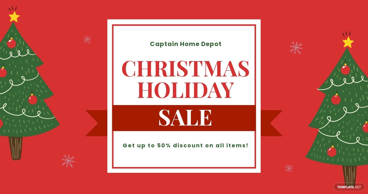 free christmas holiday sale twitter post template