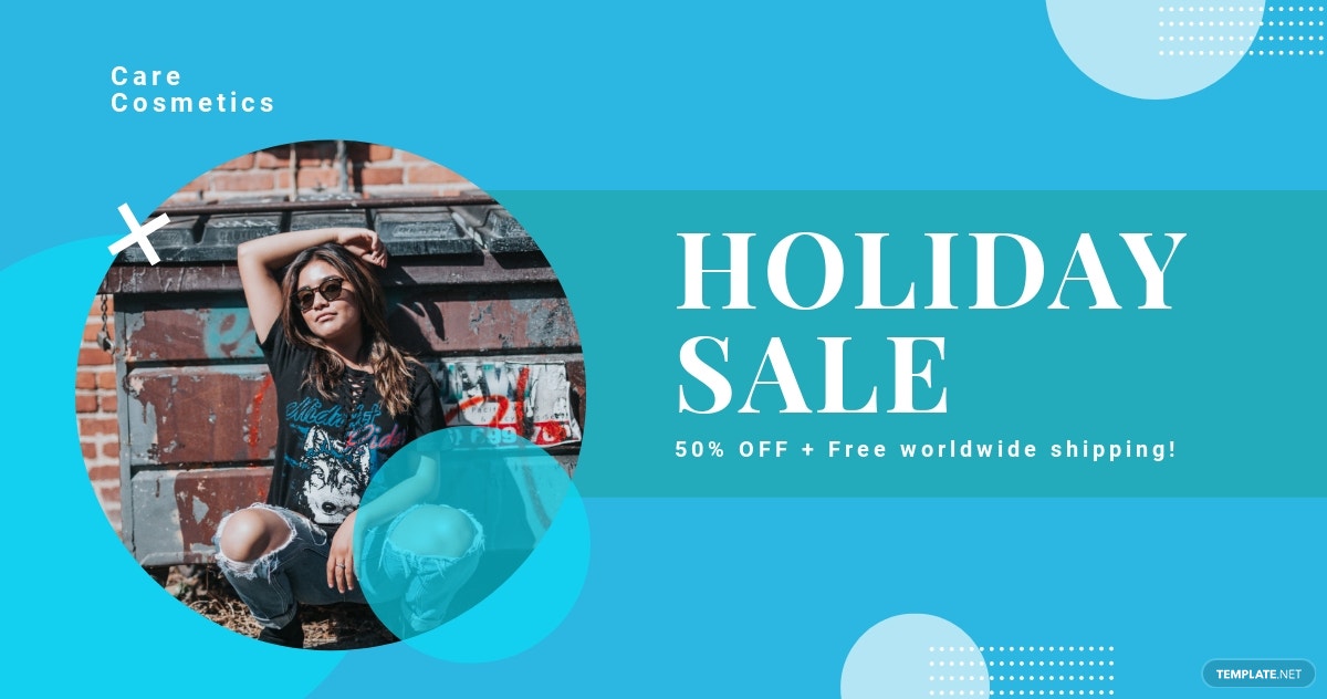 free elegant holiday sale twitter post template