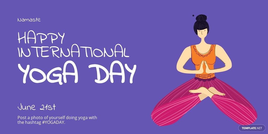 free international yoga day twitter post template