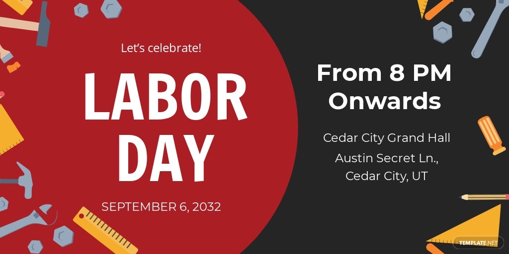 free labor day twitter post template