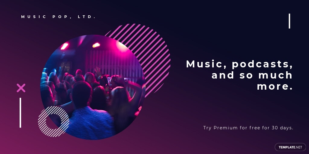 free modern music app promotion twitter post template