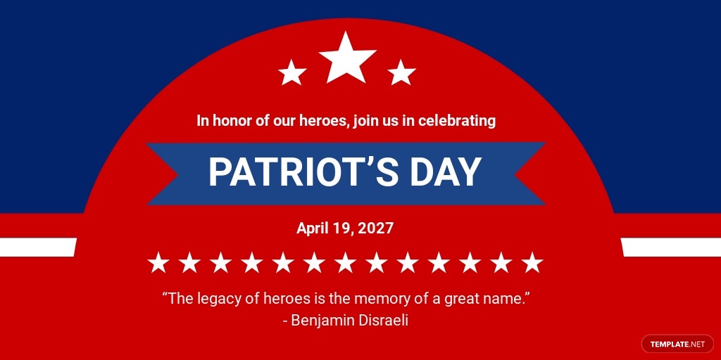 free patriots day twitter post template